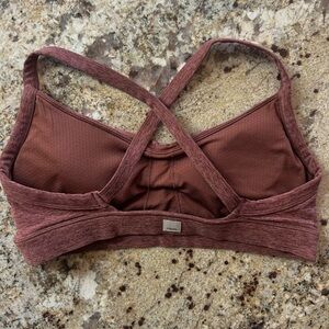 Vuori Elevation Ruched Bra in Hazelnut Heather | Large